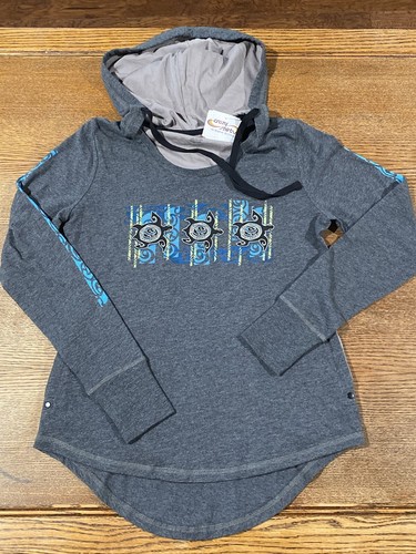 Crazy Shirts Hawaii T-Shirt Women's Medium Hooded Long Sleeve Gray Sea Turtles