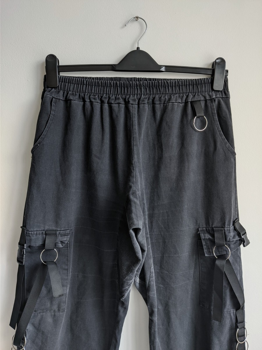 japanese cargo multipocket pants y2k vintage black bondage