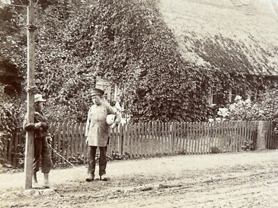 Denmark Deux Boys IN The Street House 1897 Photo Stereo Vintage