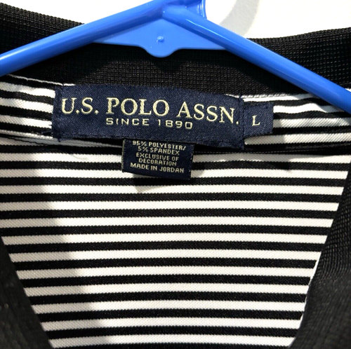 US Polo Association schwarz-weiß gestreiftes Polo Herren Large Kurzarm Logo - Bild 3 von 8