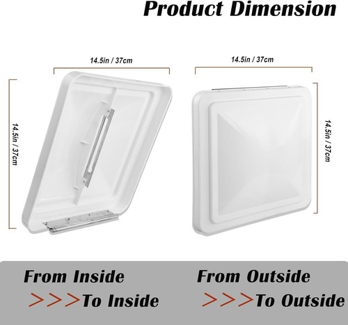 2 Pack 14" Universal Roof Vent Cover Vent Lid Replacement for RV, Trailer, Ca... - Picture 7 of 12