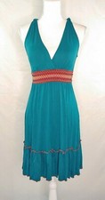 Vanilla Bay Dress Sz Small Surplice Knee Length Stretchy Sheath Boho Embroidered