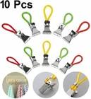 Tea Towel Hanging Clips Metal Clip On Hooks Loops Dish Cloth Hand Hangers 10 pcs