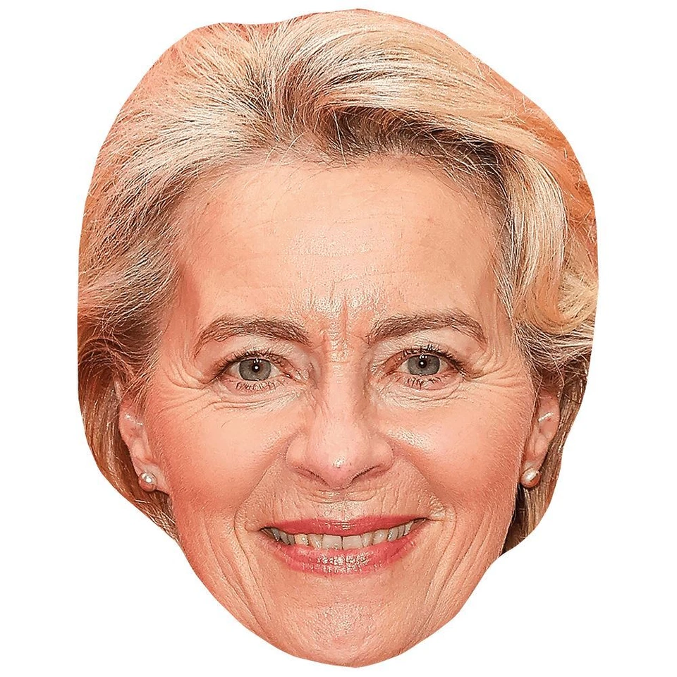 CELEBRITY CUTOUTS Ursula von der Leyen (Smile) Mascaras de personajes famosos, caras de carton