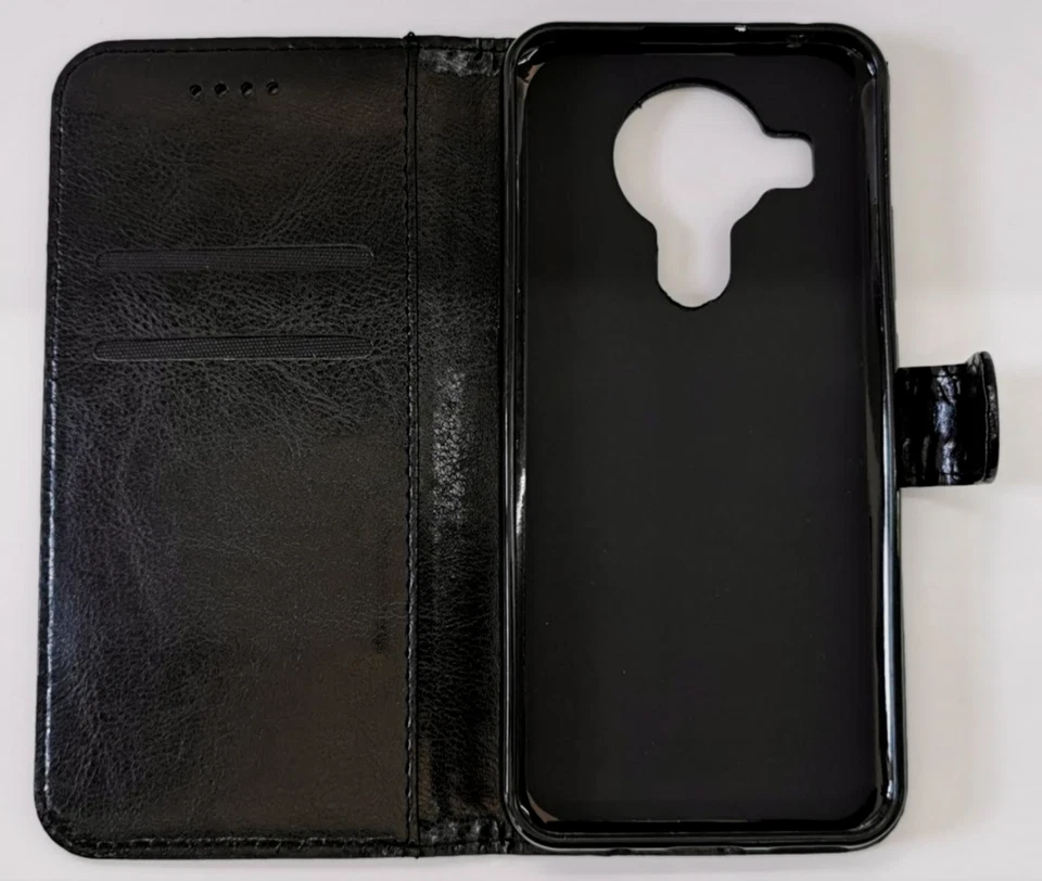 Nokia 3.4/5.4 Black Book Case Flip with Strap + 2.5D Tempered Glass Protector - Image 2 of 4