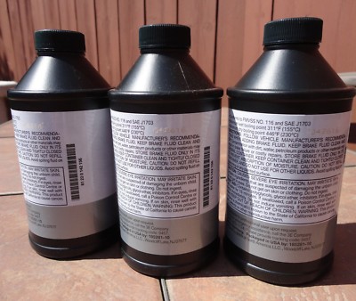 3X NEW BMW DOT4 Brake Fluid - 355mL 12FL OZ 81220142156 lot of 3