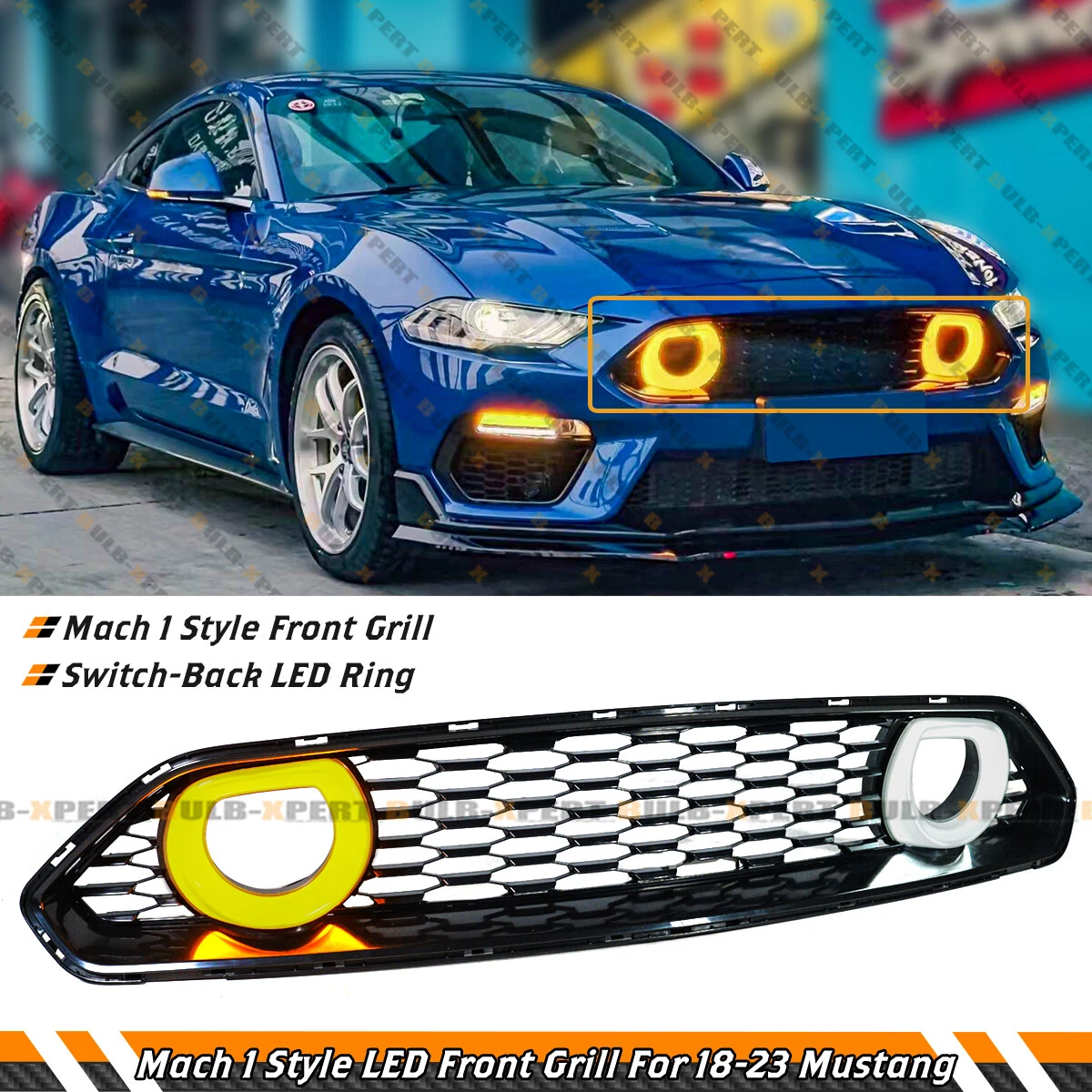 Ford Mustang 2019-2021 RTR Style DRL LED Front Grill, 42% OFF