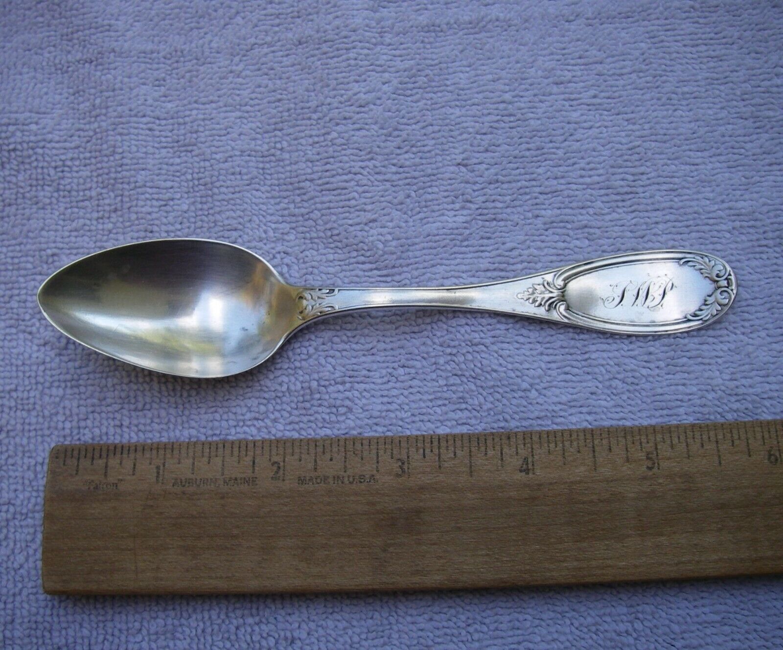 Old Philo Gilbert OLIVE Pattern Coin Silver TEASPOON-Mono SWP-Pa