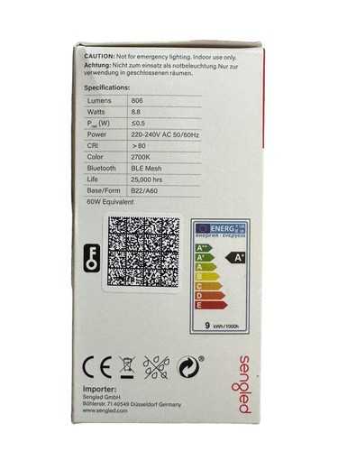 Sengled Smart Lighting Bluetooth Mesh B22 LED Glühbirne - Amazon Alexa - Bild 3 von 3