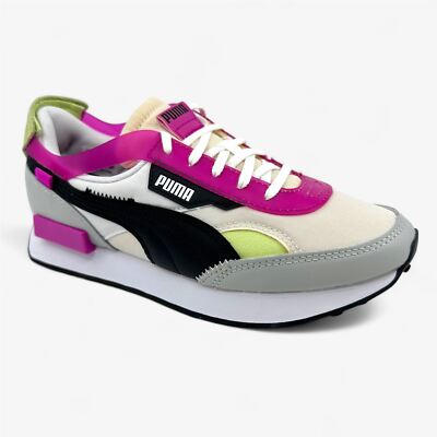 PUMA Future Rider Cut Out POP White Ultra Magenta Womens Athletic