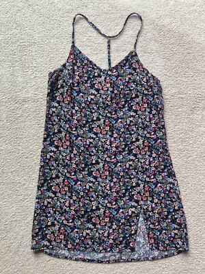 NWT Aeropostale Black Fox Floral V-Neck Slip Dress Size XS