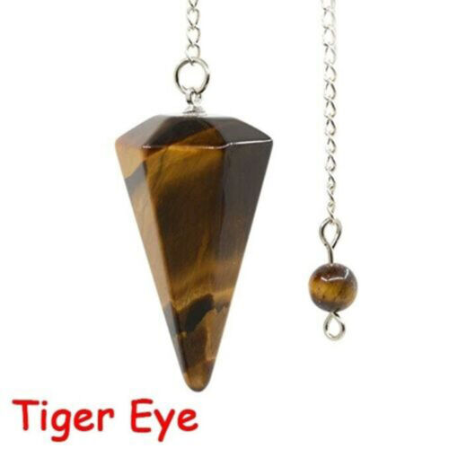 Colgante de curación de chakra hexagonal péndulo de cristal de piedra natural - Imagen 30 de 33