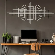 Abstract Metal Wall Art: Modern Geometric Sculpture, Luxury Style Home Decor