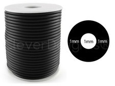Hollow Rubber Cord - 3mm 3/32" - Black - 10 25 50 Yards - Craft Jewelry Tube