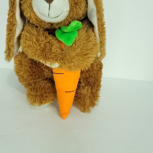 Easter Bunny Rabbit Brown White W/ Carrot Plush 11" Stuffed Animal Spring - Picture 3 of 6