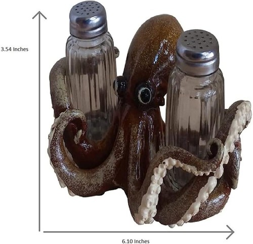 Comfy Hour Retro Collection 3" Oktopus Salz und Pfeffer Flaschenhalter, Polyresin - Bild 2 von 4
