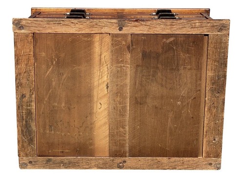 19TH C ANTIQUE VICTORIAN TIGER OAK 6 DRAWER DESKTOP FILE CABINET / SPOOL CABINET - Picture 12 of 12