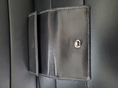 COACH Black and Gray Signature C Jacquard Black Leather Bi-fold Wallet EUC NICE! - Picture 3 of 3