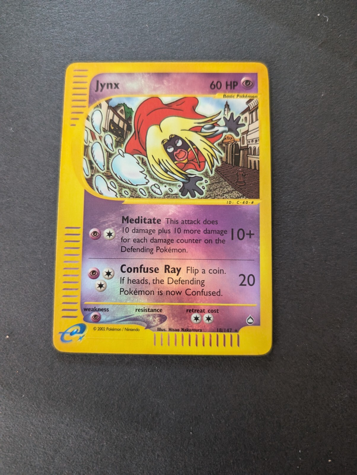 Jynx 18/147 Aquapolis e-Reader Pokemon Card Reverse Holo Near Mint