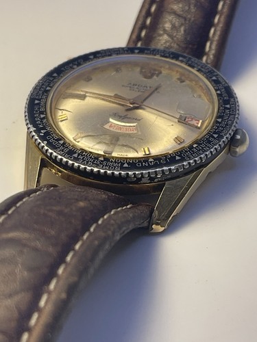 Super Rare Vintage Ardath Super Automatic Reefguard World time Day-Date Watch - Picture 4 of 10