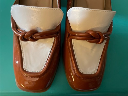 VTG Antonio Melani Hale Patent Leather Square Toe Heeled Loafers Size 7.5, NWOB - Picture 4 of 15