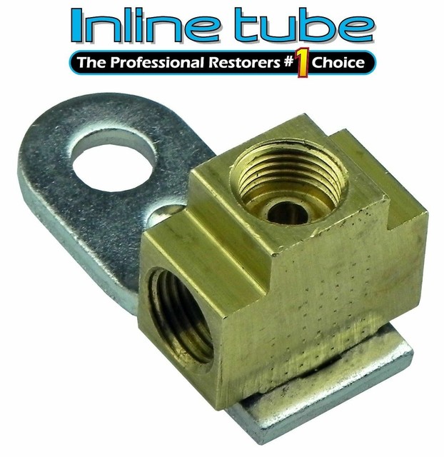1/4" Inverted Flare Brake Line Brass Tee 7/1624 All Sides With Bracket