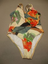 Unbranded Size L Women Floral Surplice Lined Wireless One-Piece Swimming Suit 1K
