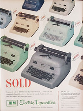 IBM Electric Typewriter Print Ad Vintage 1952 Ephemera Art Decor thumbnail