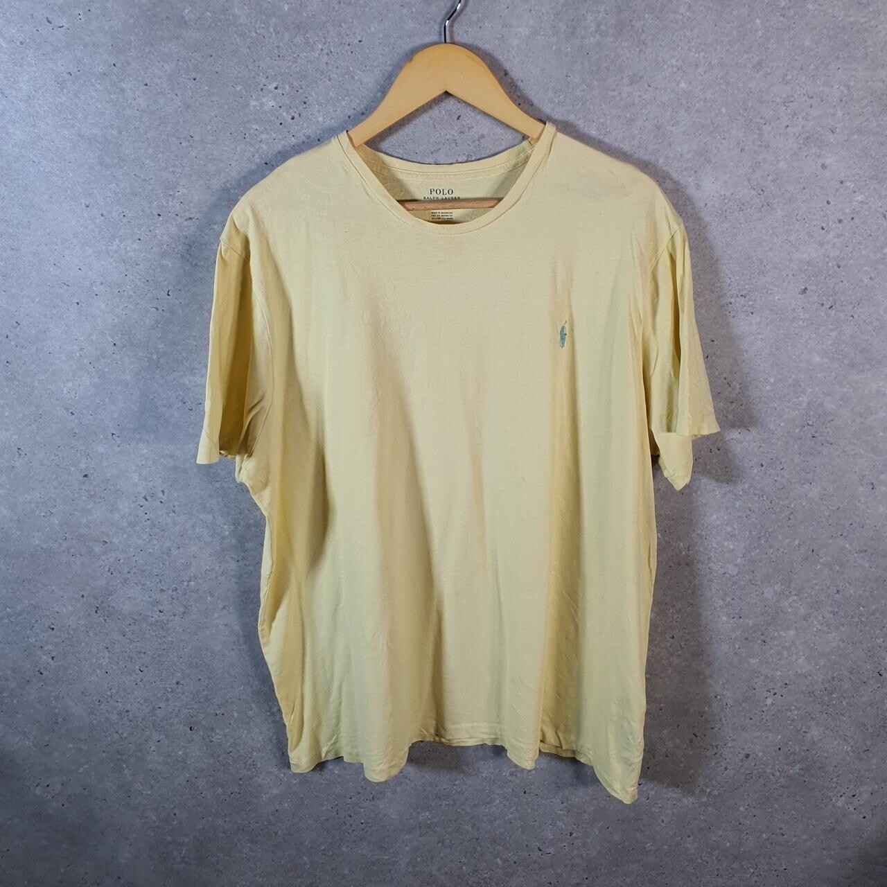 Polo Ralph Lauren vintage uomo XL gialla ricamata pony vestibilità classica