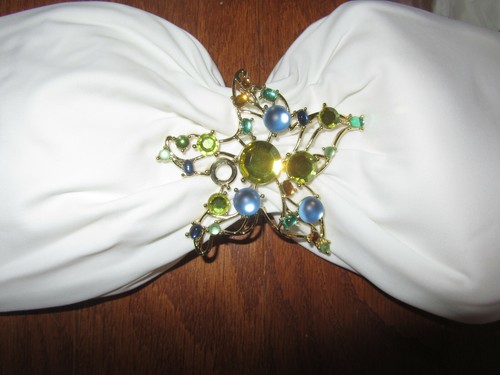 S M L ❤️Victorias Secret ❤️SWIM SUIT TOP PADS STRAPLESS WIRE FREE BANDEAU BROACH - Picture 12 of 13