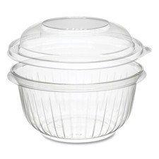 Salad To-Go Bowl with Dome Lid, 24oz Clear, case of 126 bowls with lids complete