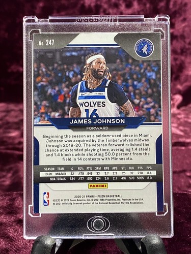 James Johnson 2020 Panini Prizm Chrome #247 MINT Wolves Jersey Nets Ant Edwards - Picture 2 of 4