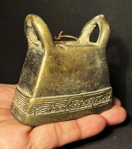 Rare Antique Asia Ancient Burma Bronze Bell Animal Cow, Buffalo - Picture 2 of 14