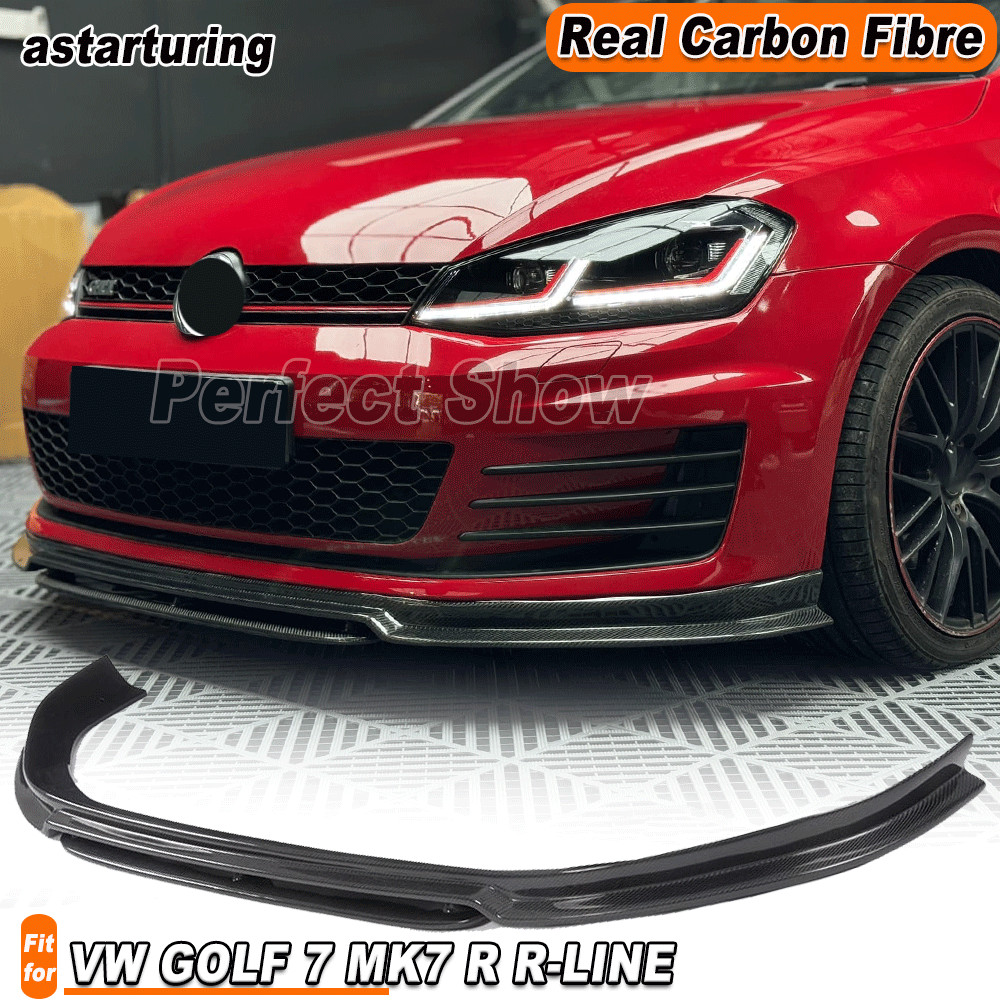 7 Mk7 R R-line 2014-16 Carbon Fiber Front Bumper Lip Spoiler