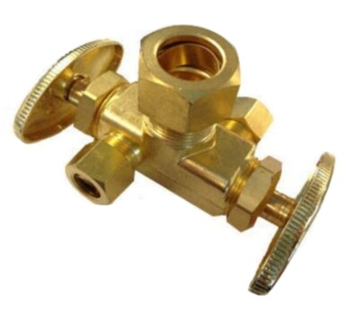 #ad PROFLO PFXDC322R 5 8quot; X 3 8quot; X 3 8quot; Multi Turn Dual Handle Angle Supply Stop $20.00