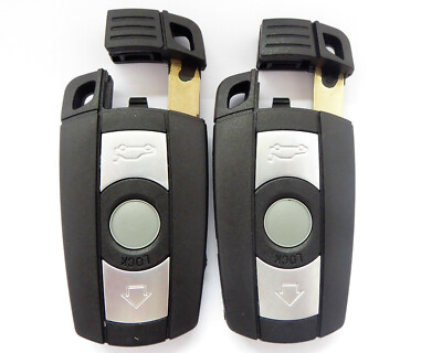 2x Auto Schlüsselgehäuse 3Tasten Smartkey für BMW 1er 3er 5er X3 X5 Z4 + Rohling