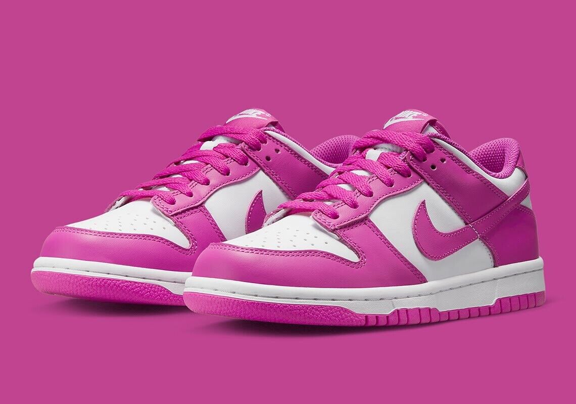 puesto Hacia Permiso Nike Dunk Low Active Fuchsia Pink White Shoes FJ0704-100 (GS) FJ0705-100  (PS) | eBay