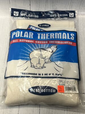 Vintage Polar Thermals, Men s Bottom, 100% Cotton Size XL Waist 42-44 Sealed New