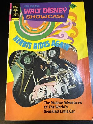 WALT DISNEY SHOWCASE #24 1974 HERBIE RIDES AGAIN Groovy Cover Gold Key ...
