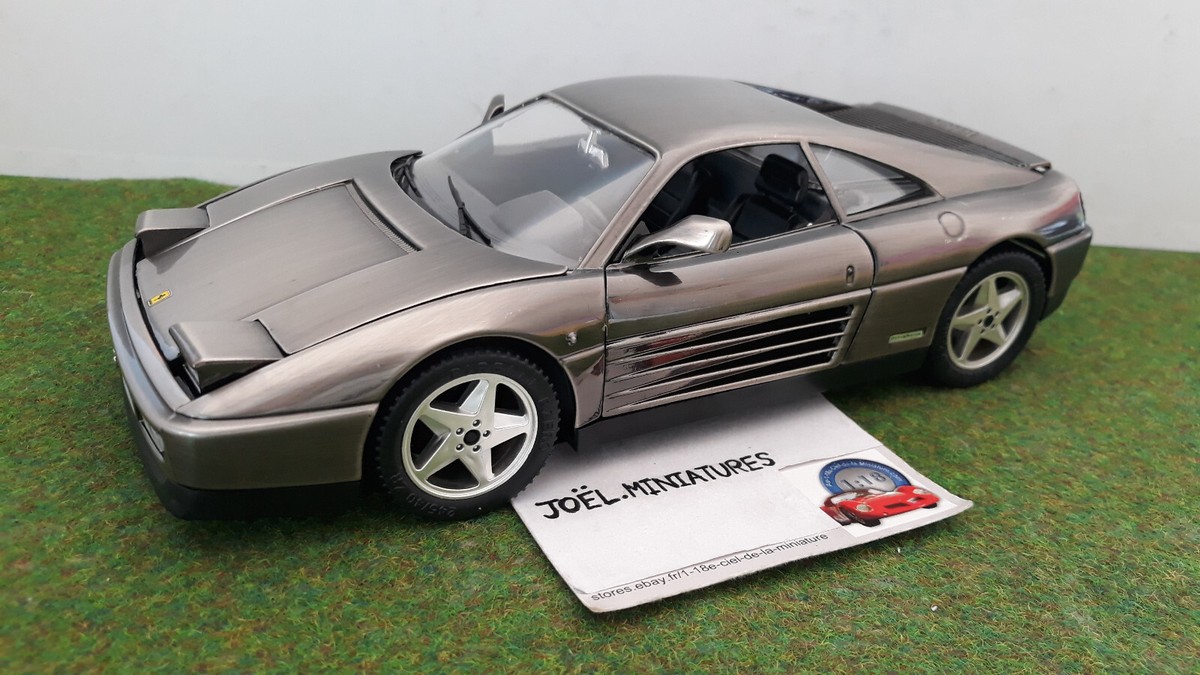 FERRARI 348 TB 1989 type alu brossé au 1/18 MIRA voiture miniature de collection