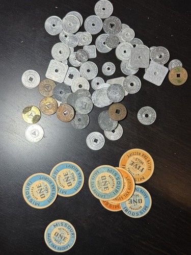 United States 71 Vintage Rare State Tax Token Lot Many States Incredible! Rare
