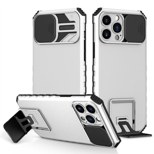 Funda con soporte a prueba de golpes para iPhone 15 16 Pro Max/14/13/12 con cubierta deslizante para cámara - Imagen 17 de 20