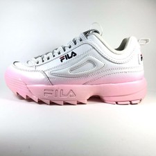 fila dusty pink disruptor ii premium patent trainers
