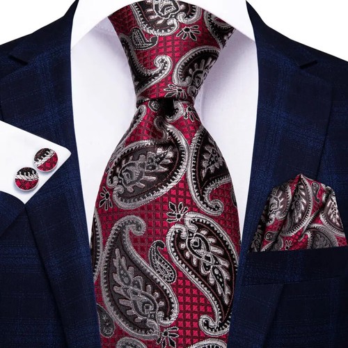 Hi-Tie Design Elegant Men Tie Gentlemen's Purple Novelty Luxury Brand Neckti Set - Picture 28 of 31
