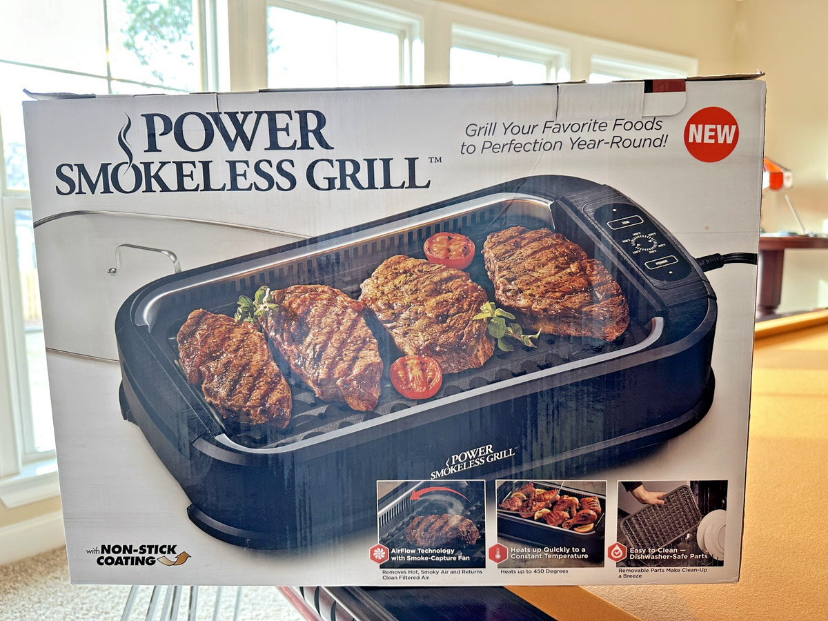 Glass Lid Power Xl Griddle Plate Free Smokeless Grill Indoor