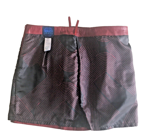 KENZO JEANS Burgandy Leather Skirt-Lined-38 cm in length-waist - 41 cm-size 42 - Picture 5 of 8