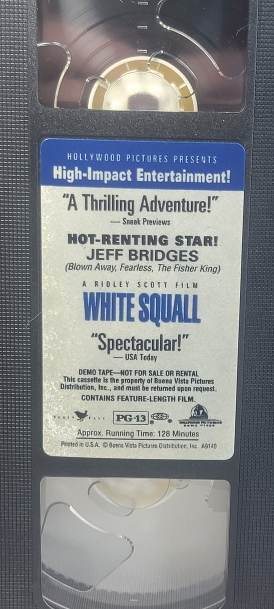 RARE PROMO/SCREENER/DEMO-WHITE SQUALL (VHS, 1996) JEFF BRIDGES