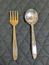 Vintage Sanitoy Baby Fork And Spoon Set Stainless Steel Taiwan Cutlery