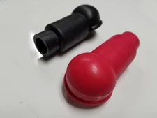 RED + BLK Battery Alternator Starter Terminal Post Stud Boot Cover 2/0 (A) style