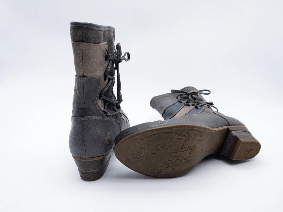 Botas Mustang Para Dama Botines De Cuero Multicolor Talla 38 EU Art. 1049-100 - Imagen 2 de 2